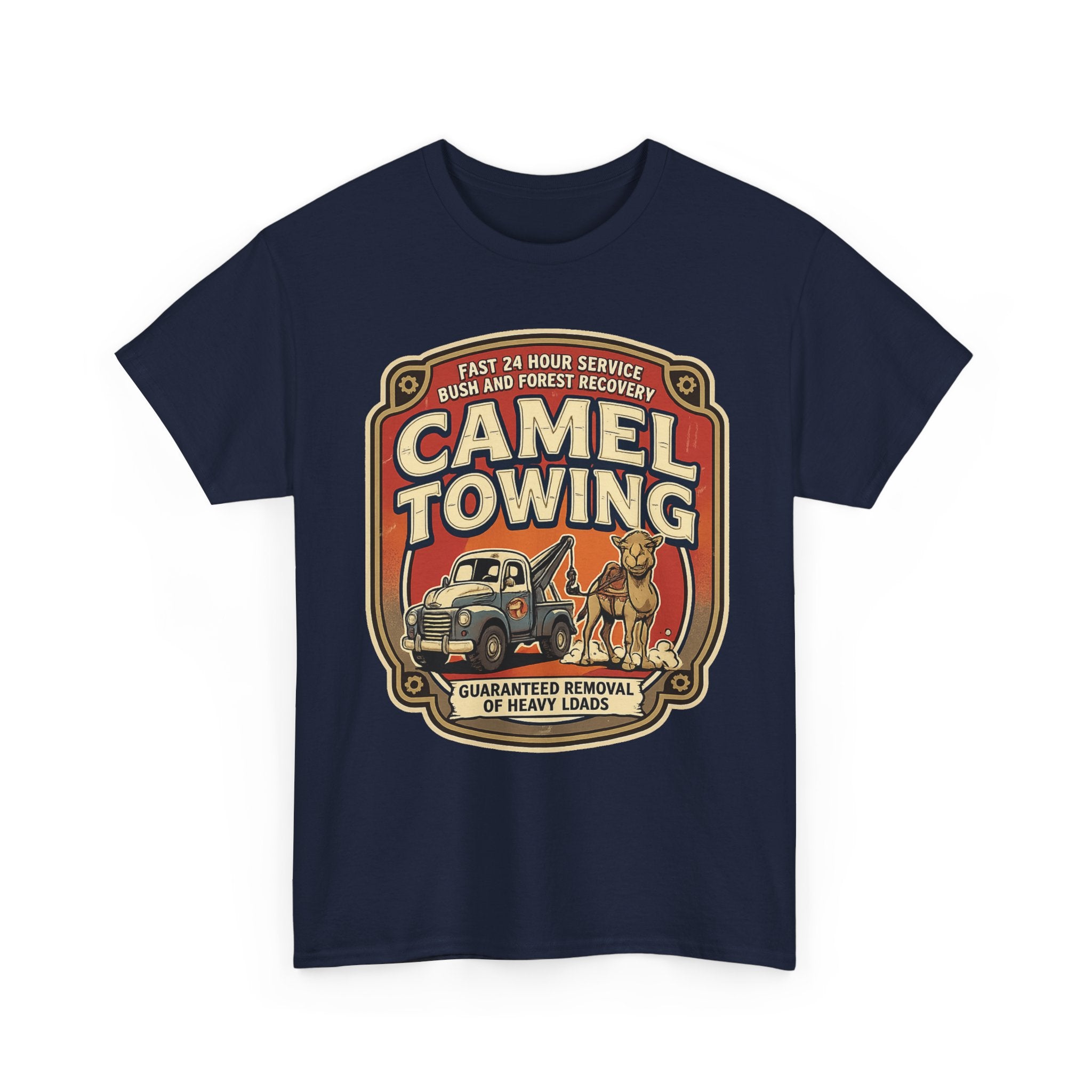 Camel Towing Tee — Vintage Desert Tow Truck Graphic T-Shirt