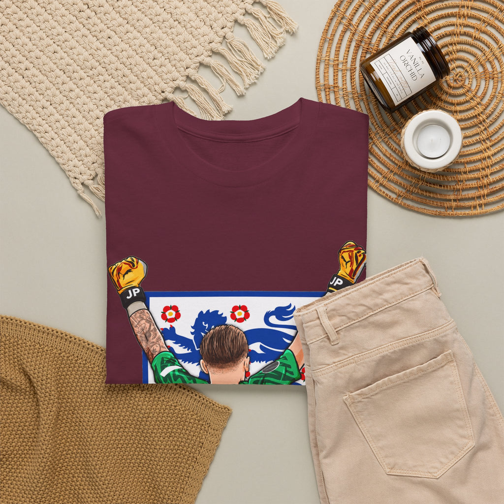Pickford England Number 1 Goalkeeper Graphic Tee — Victory Pose Jersey Design