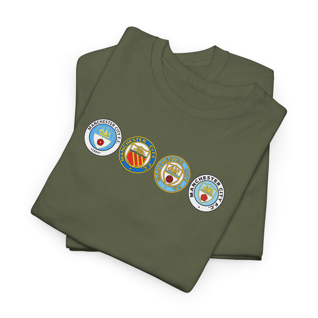 Man City Retro Crest Inspired Cotton T-Shirt