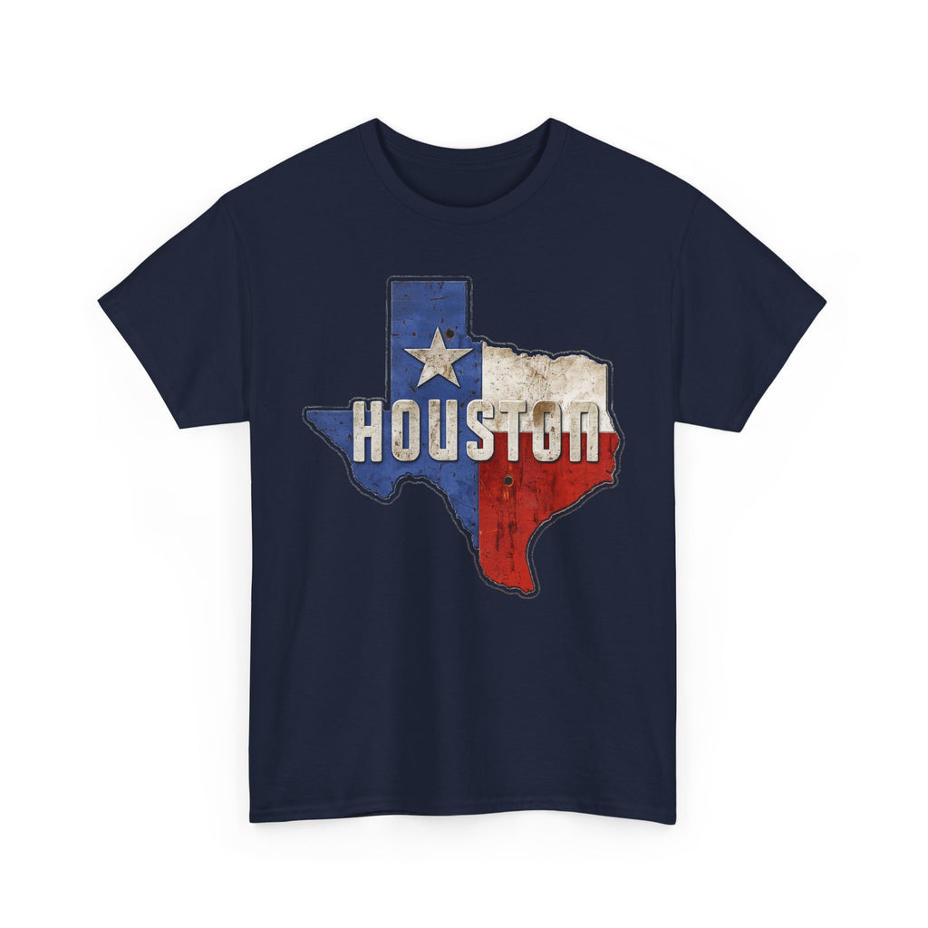 Houston Texas Flag Graphic Tee — Vintage State Outline T-Shirt