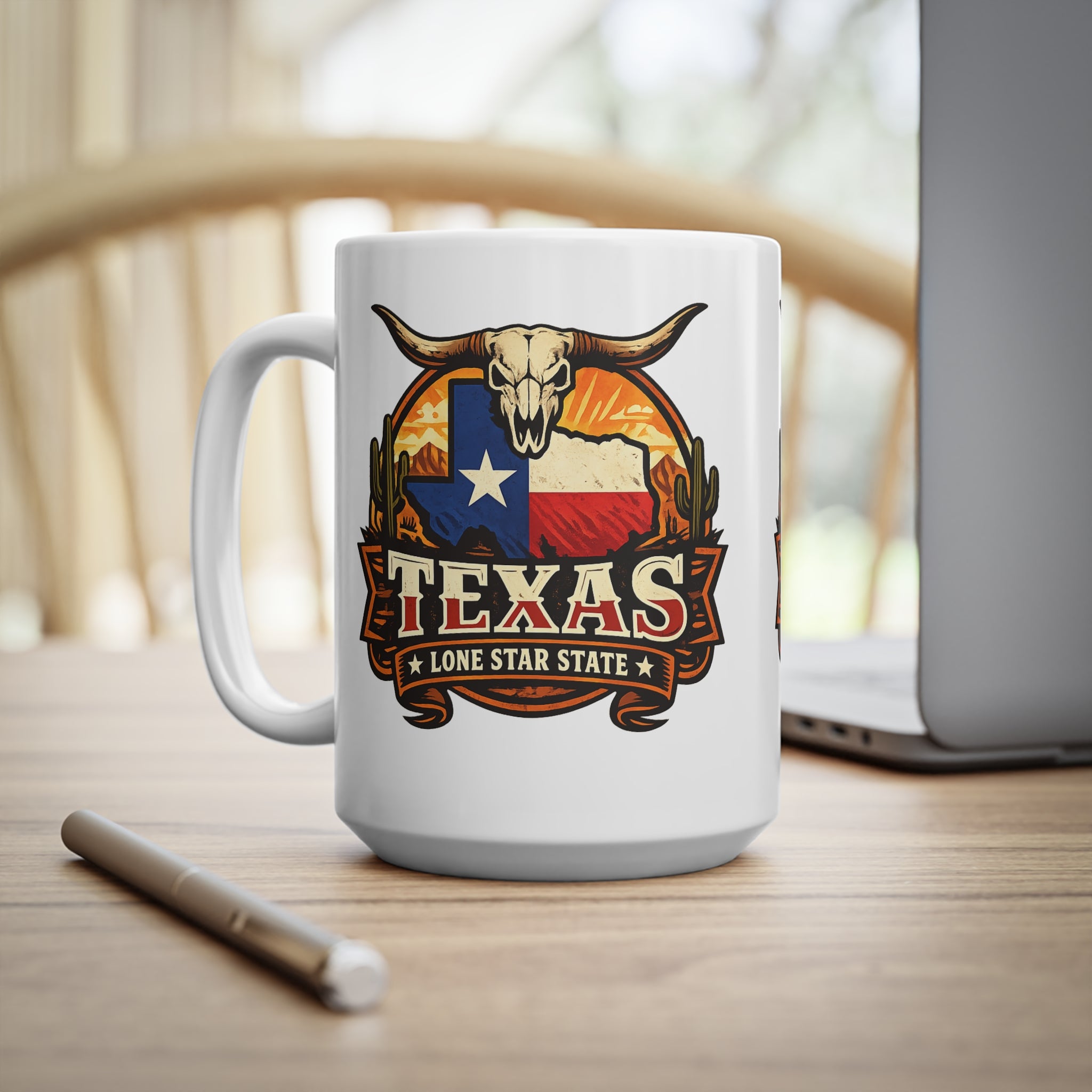 Texas Lone Star State Ceramic Coffee Cups, 11oz, 15oz