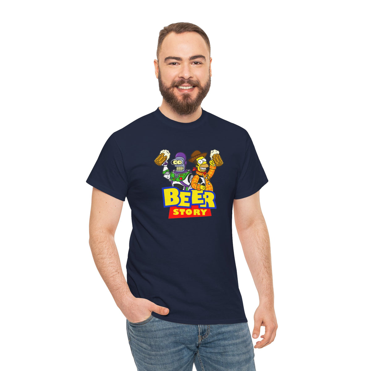 Beer Story T-Shirt — Funny Cartoon Beer Buddies Graphic Tee