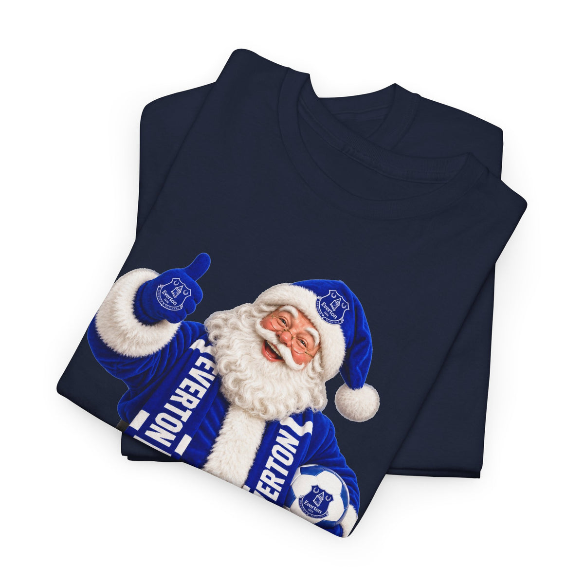 Everton Santa Scarf Christmas Tee - Holiday Vintage Santa T-Shirt