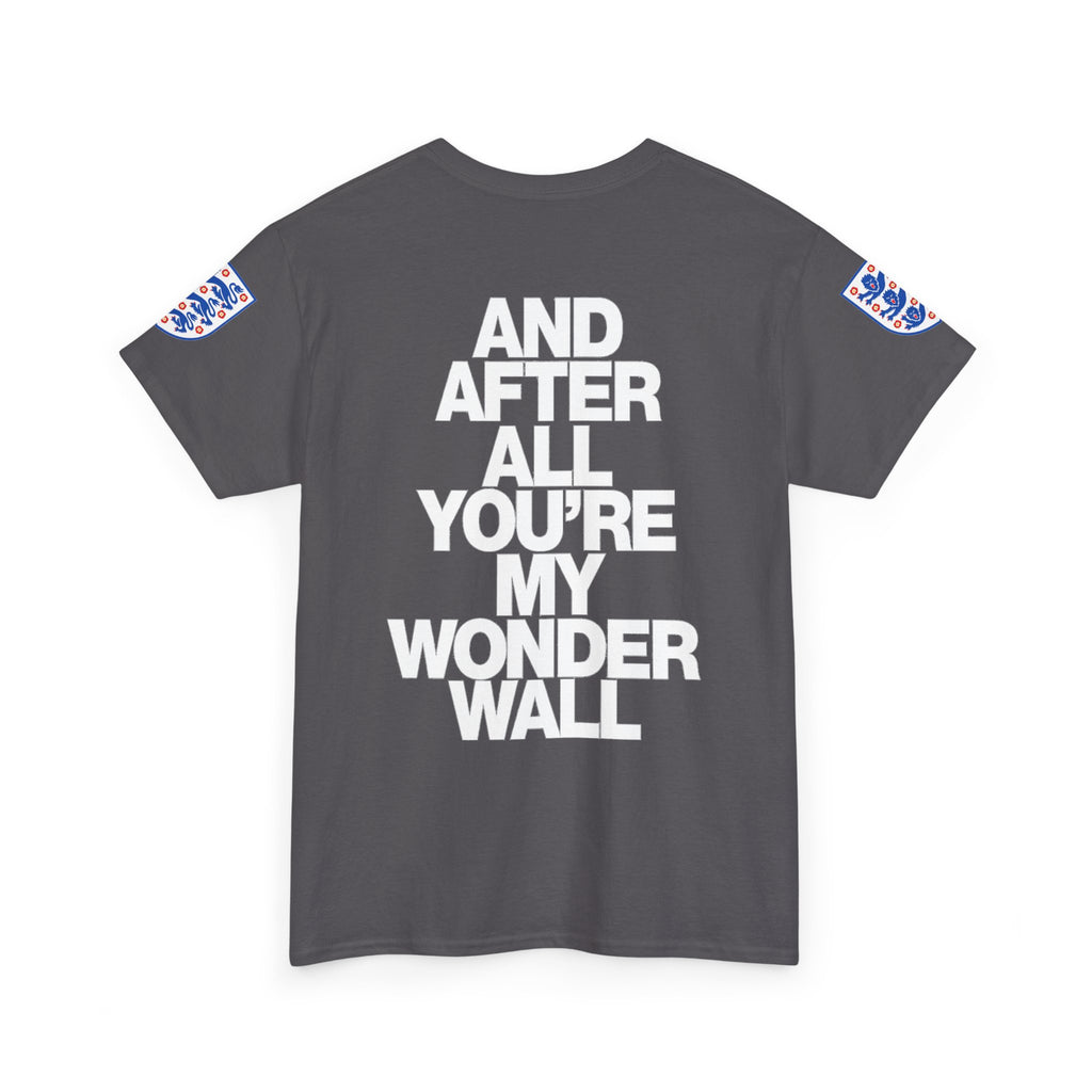 England Football Tee — "And After All You're My Wonderwall" Lyrics Tee