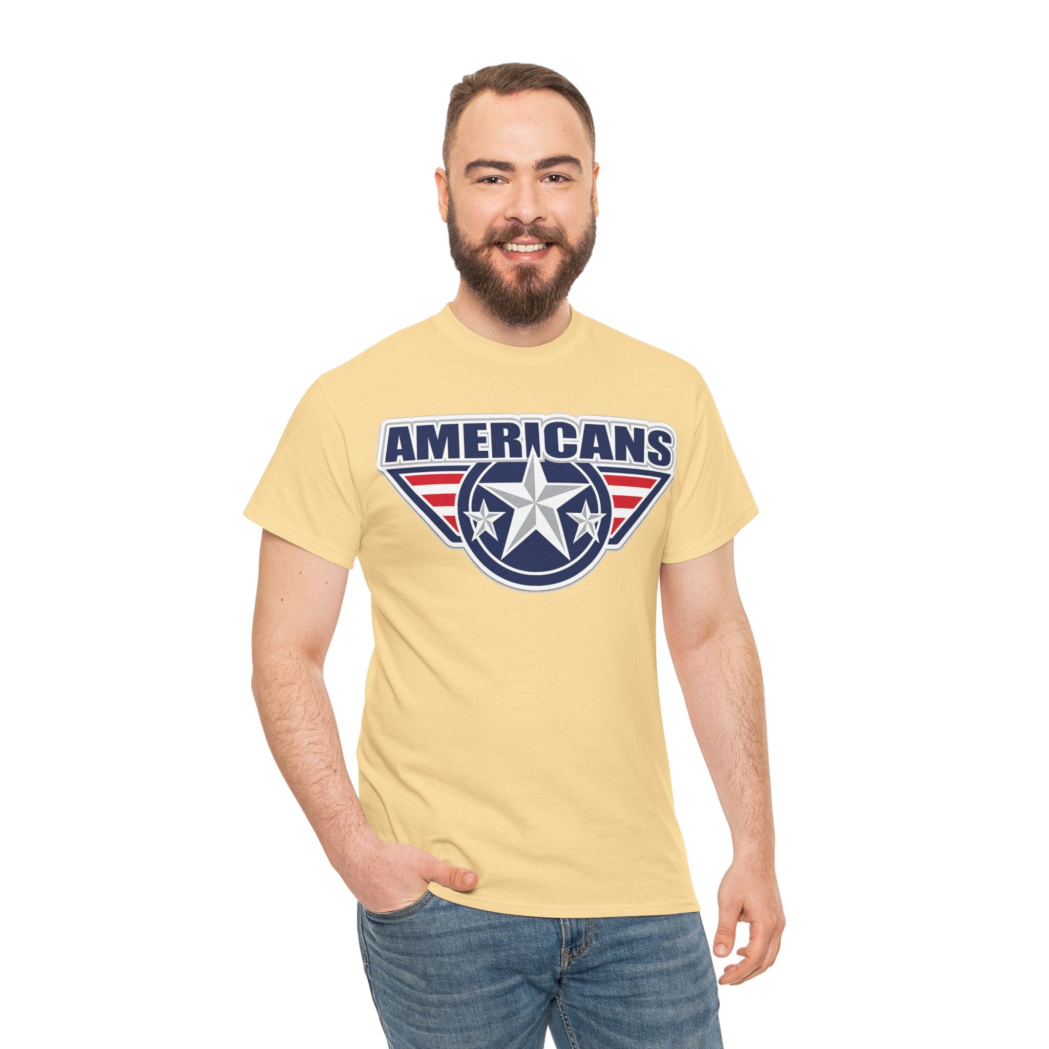 Americans Patriotic Star T‑Shirt — Red White Blue USA Graphic Tee