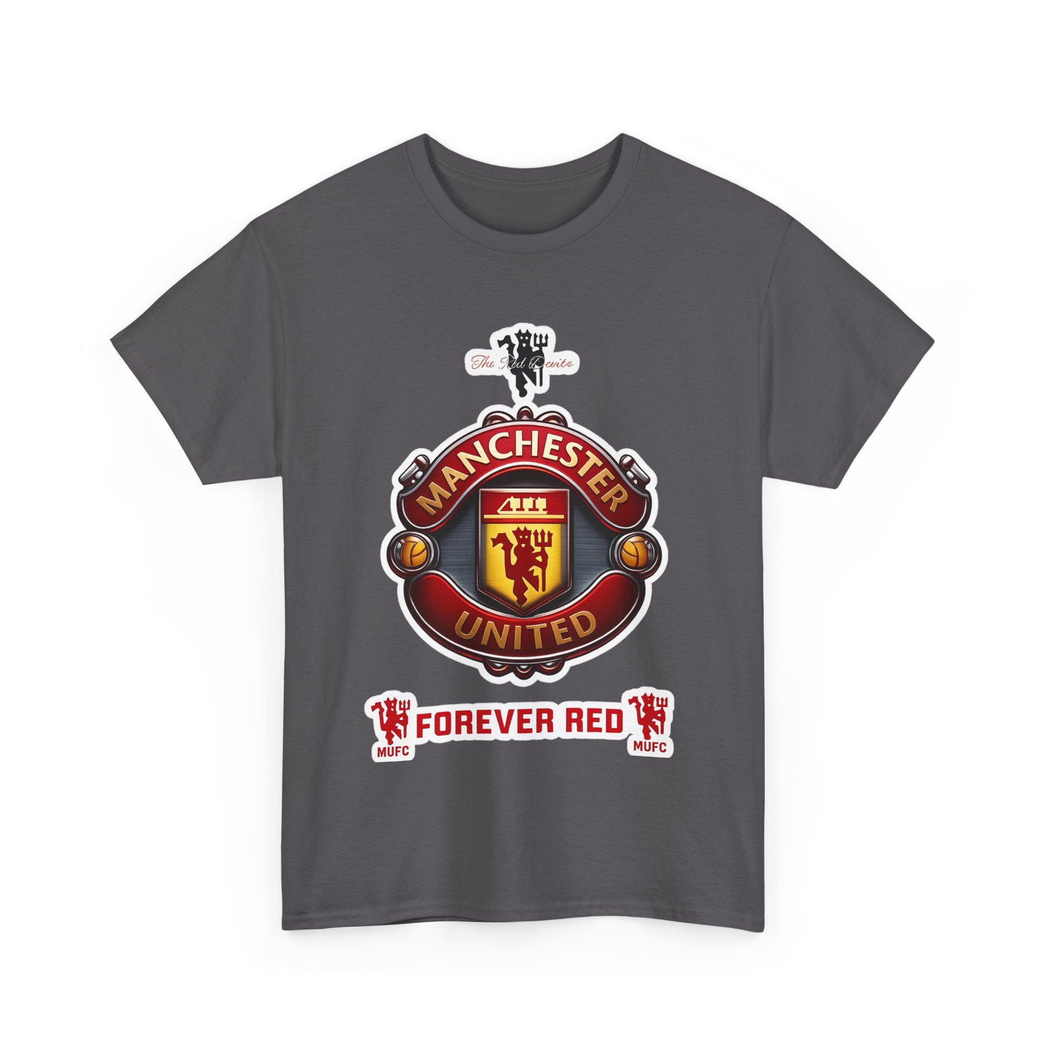 Manchester United Inspired Football Crest Tee — "Forever Red" Supporter Shirt