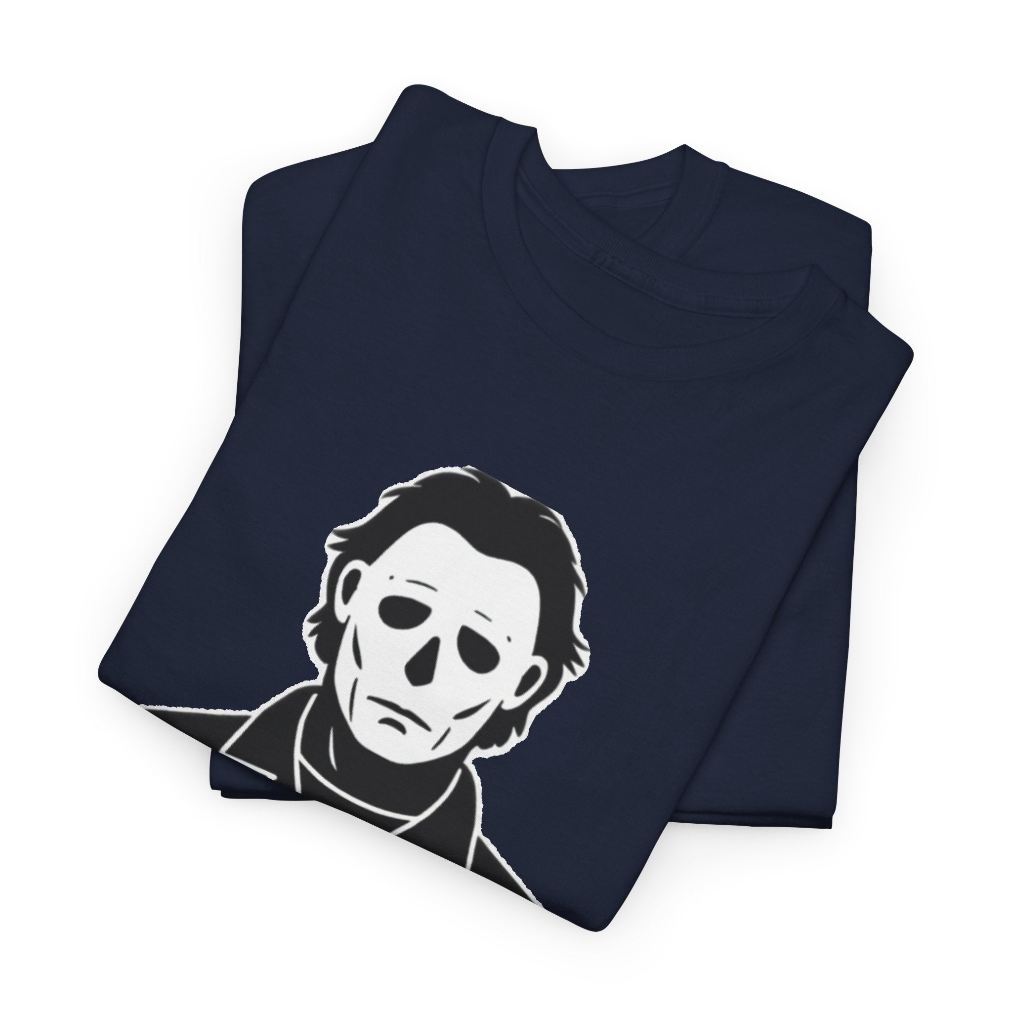 Michael Myers Outline Horror T-Shirt — Minimal Halloween Mask Tee