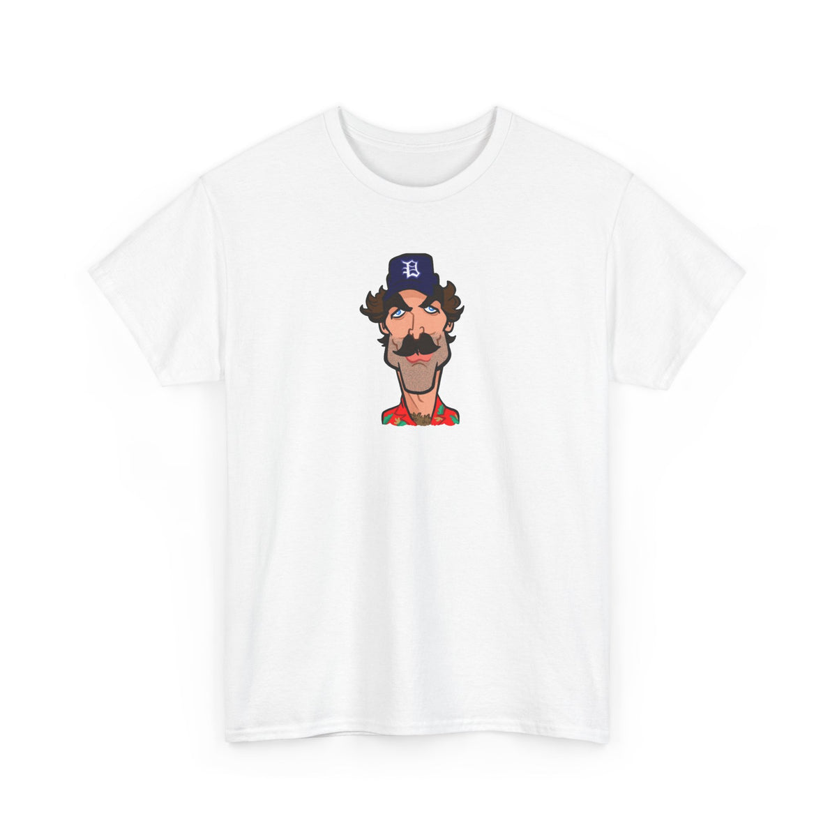 Magnum PI Retro Caricature T-Shirt — Retro Mustache Hat Portrait Tee