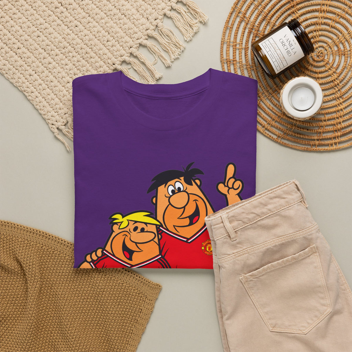 Manchester United The Flintstones Cartoon Football Fans T-Shirt