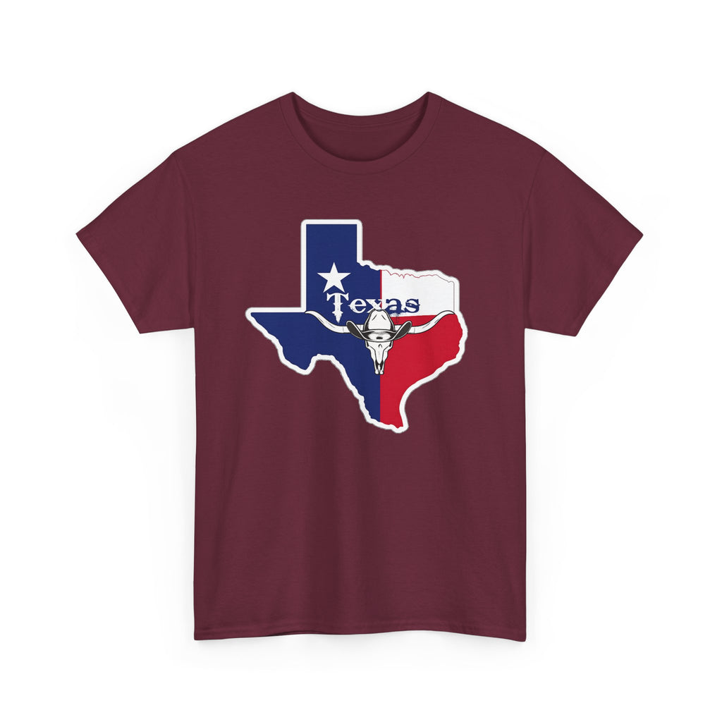 Texas Flag Outline T-Shirt — Lone Star State Map Tee with 'Texas' Text