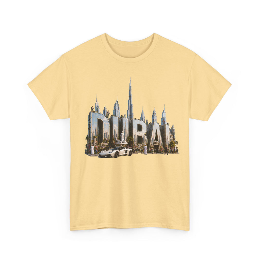 Dubai Skyline T-Shirt — Dubai Cityscape Graphic Tee with Burj Khalifa