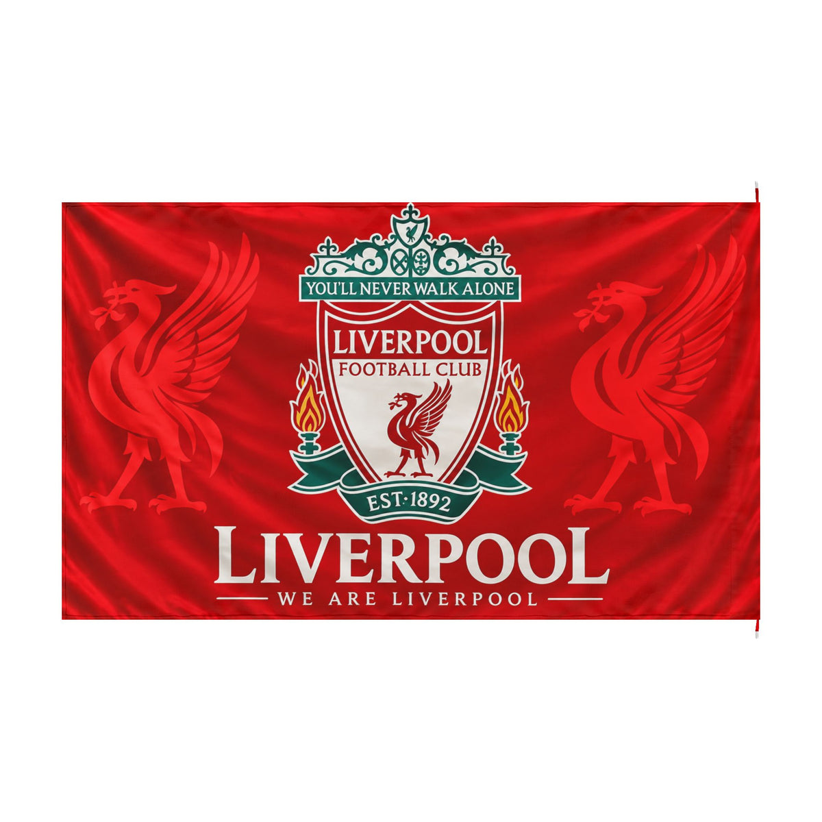 Liverpool Football Club Double-Sided Fan Flag — 'You'll Never Walk Alone'