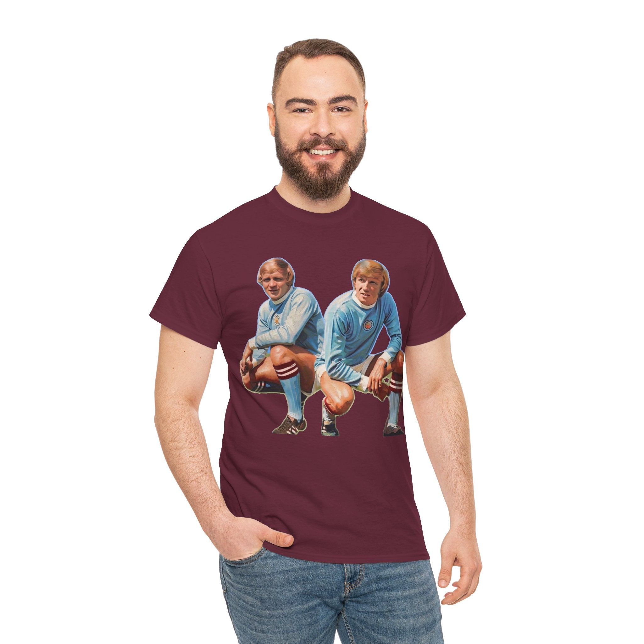 Franny Lee and Colin Bell Manchester City Retro Soccer Players T‑Shirt — Vintage Football Graphic Tee