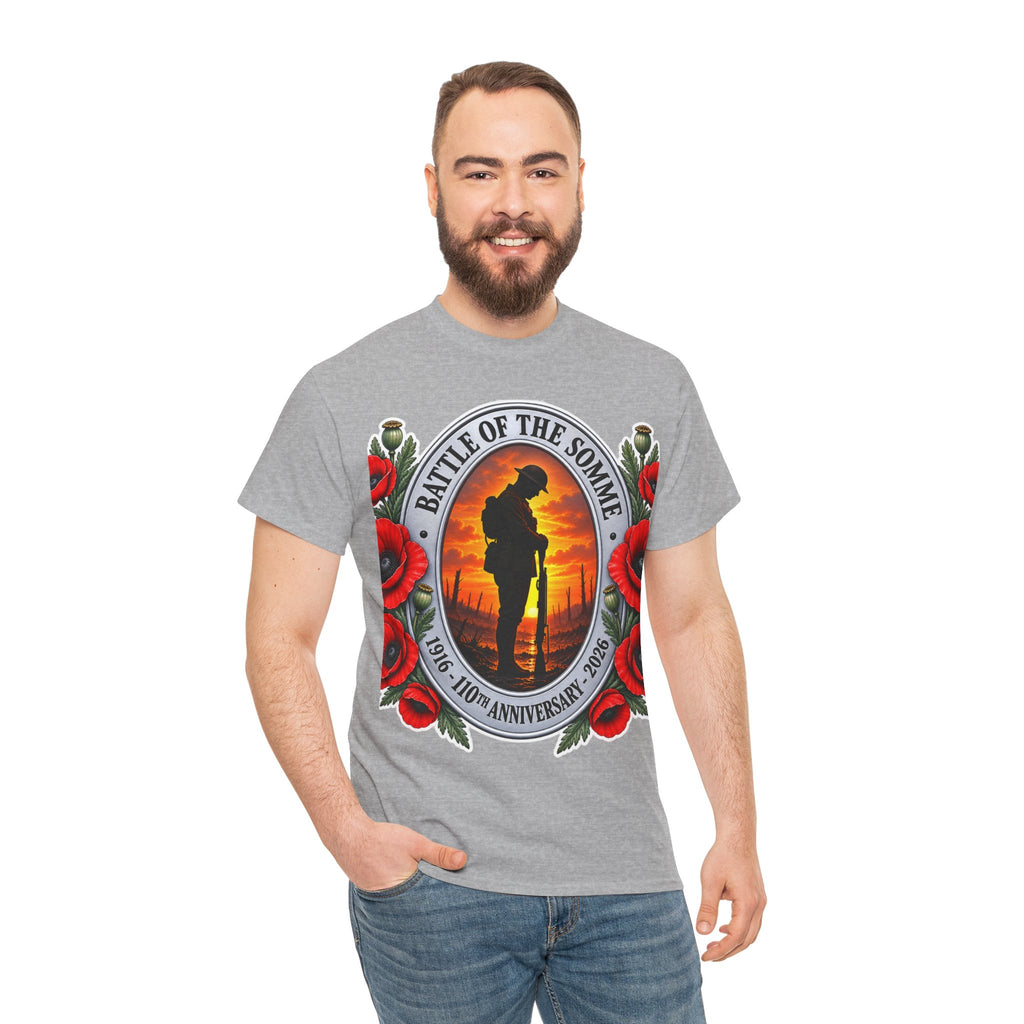 Battle of the Somme Memorial Cotton T-Shirt — 100th Anniversary Poppy Tribute