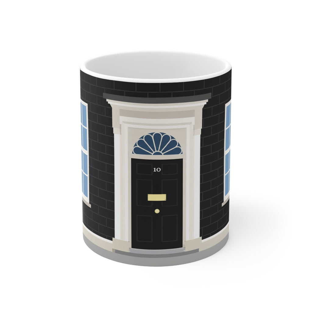 No.10 Downing Street Georgian Door Coffee Mug — Ceramic Tea Cup, 11oz & 15oz