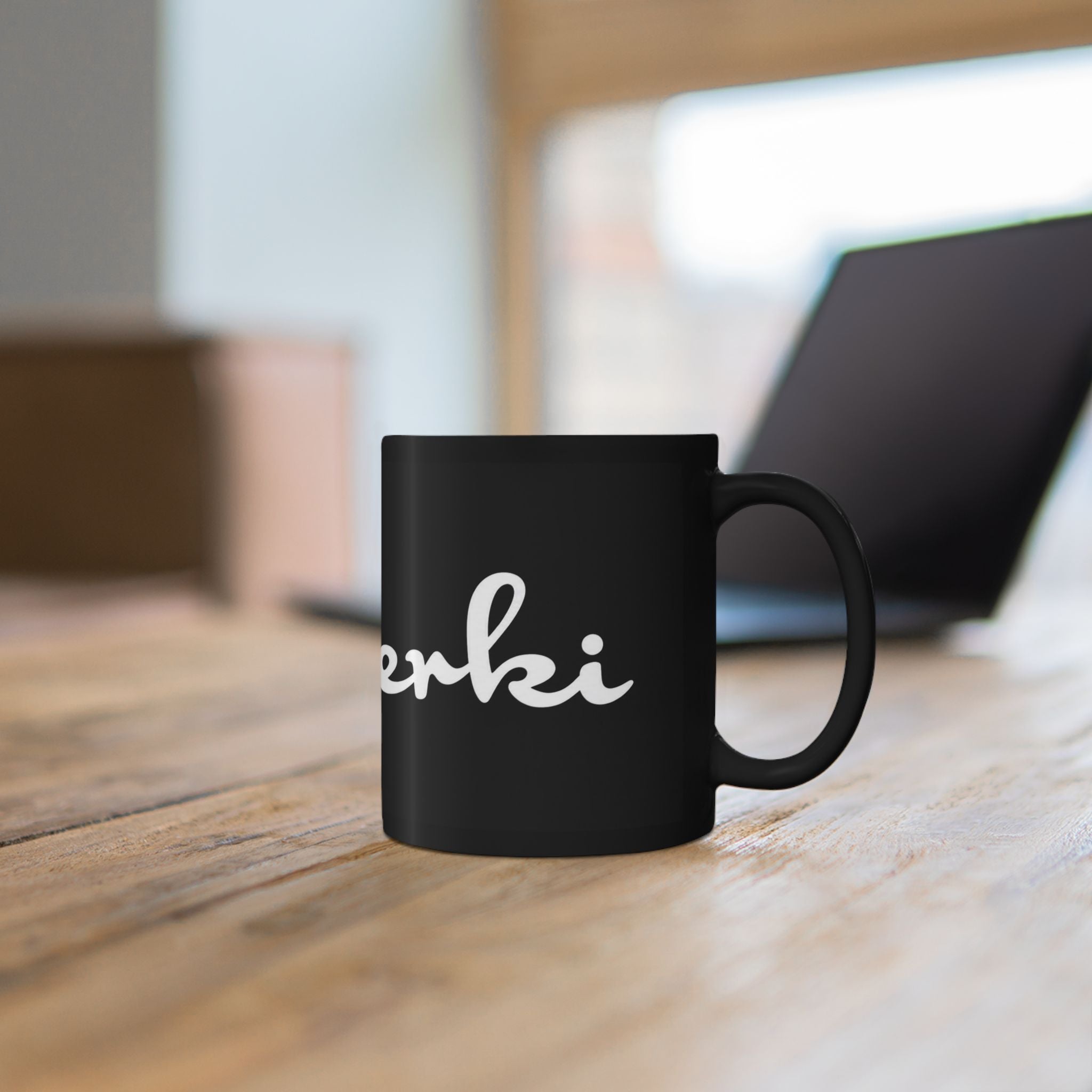 Cherki Script Black Coffee Mug – Stylish Personalized Name Mug (11oz, 15oz)