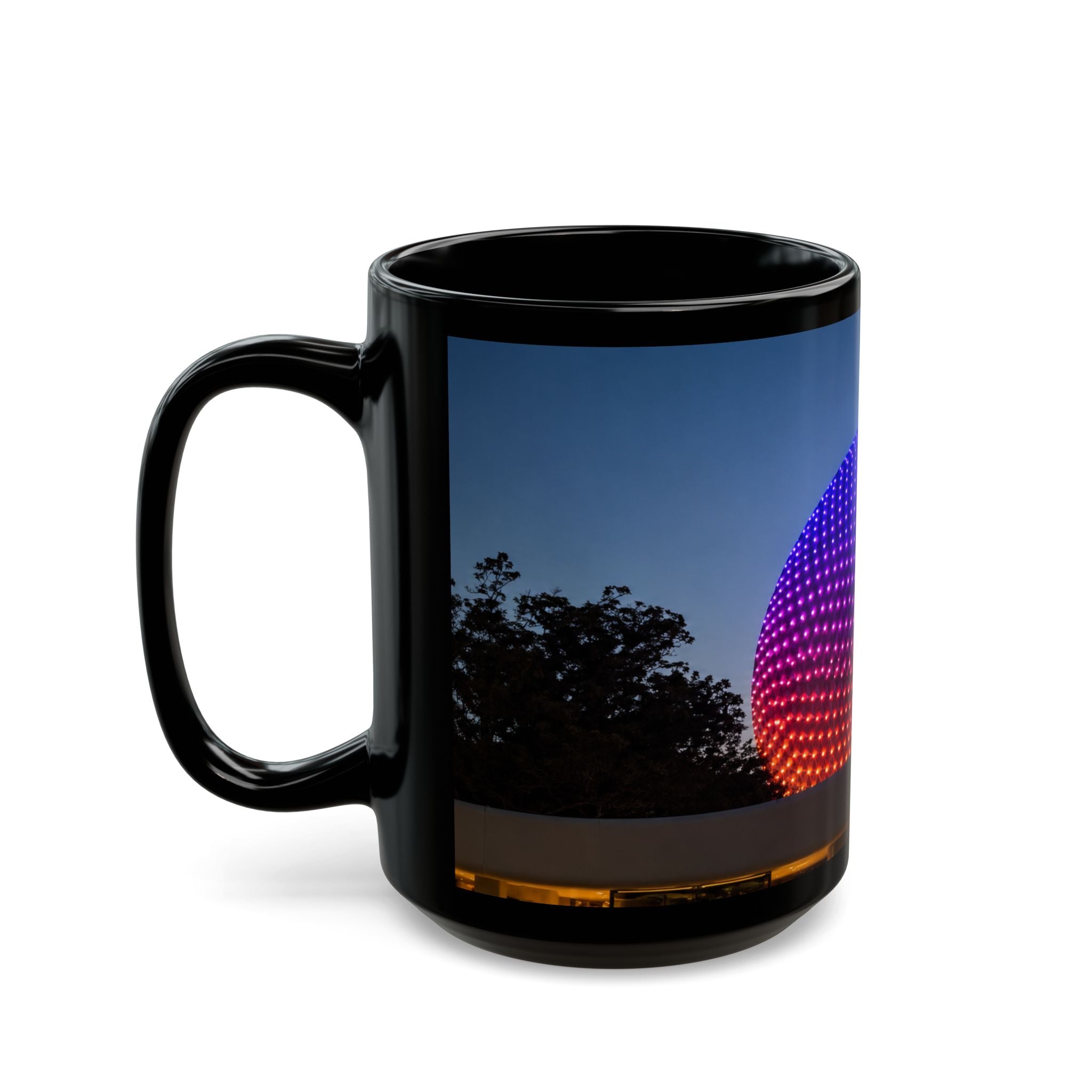 Epcot Spaceship Earth Sunset Mug — Colorful Neon Globe Coffee Cup (11oz/15oz)