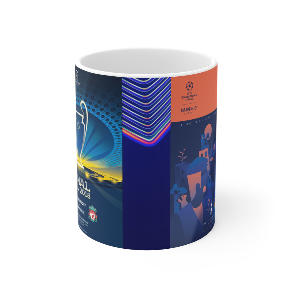 Liverpool 2018 & 2019 UEFA Champions League Finals Programme Covers Inspired Ceramic Coffee Mug — 11oz & 15oz