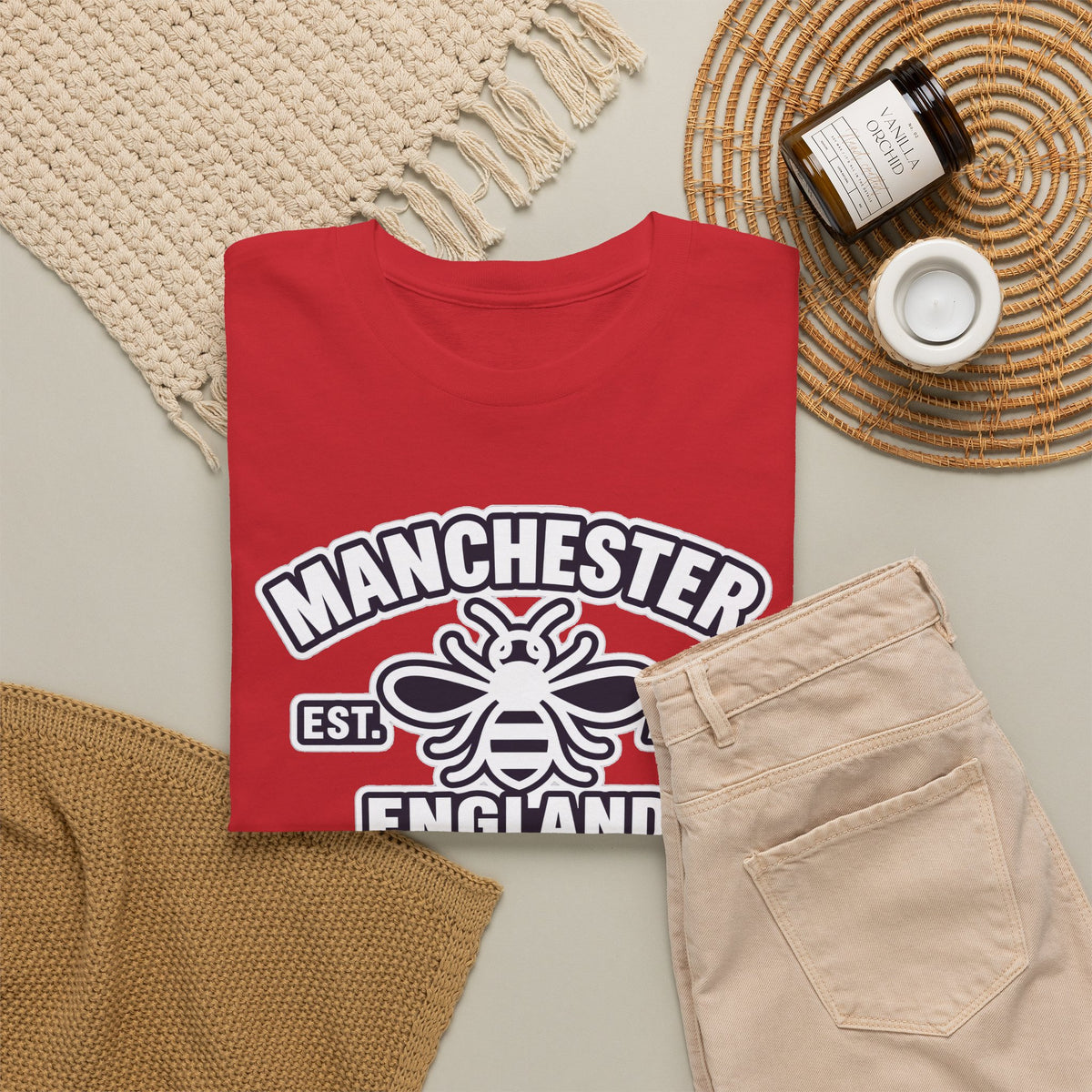 Manchester Bee Cotton T-Shirt – Established 1979 England Graphic Tee