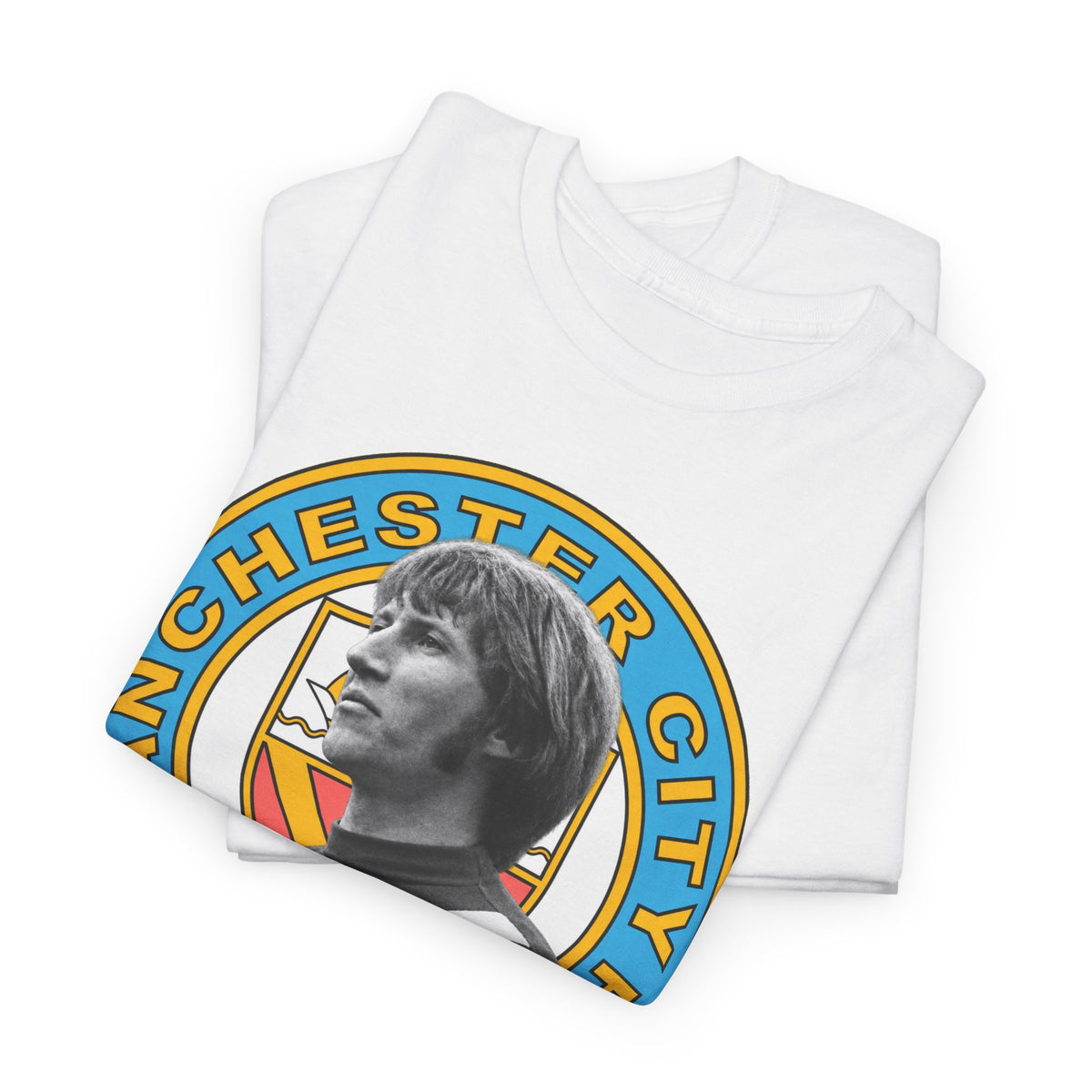 Colin Bell Manchester City Retro Player Portrait Cotton Tee