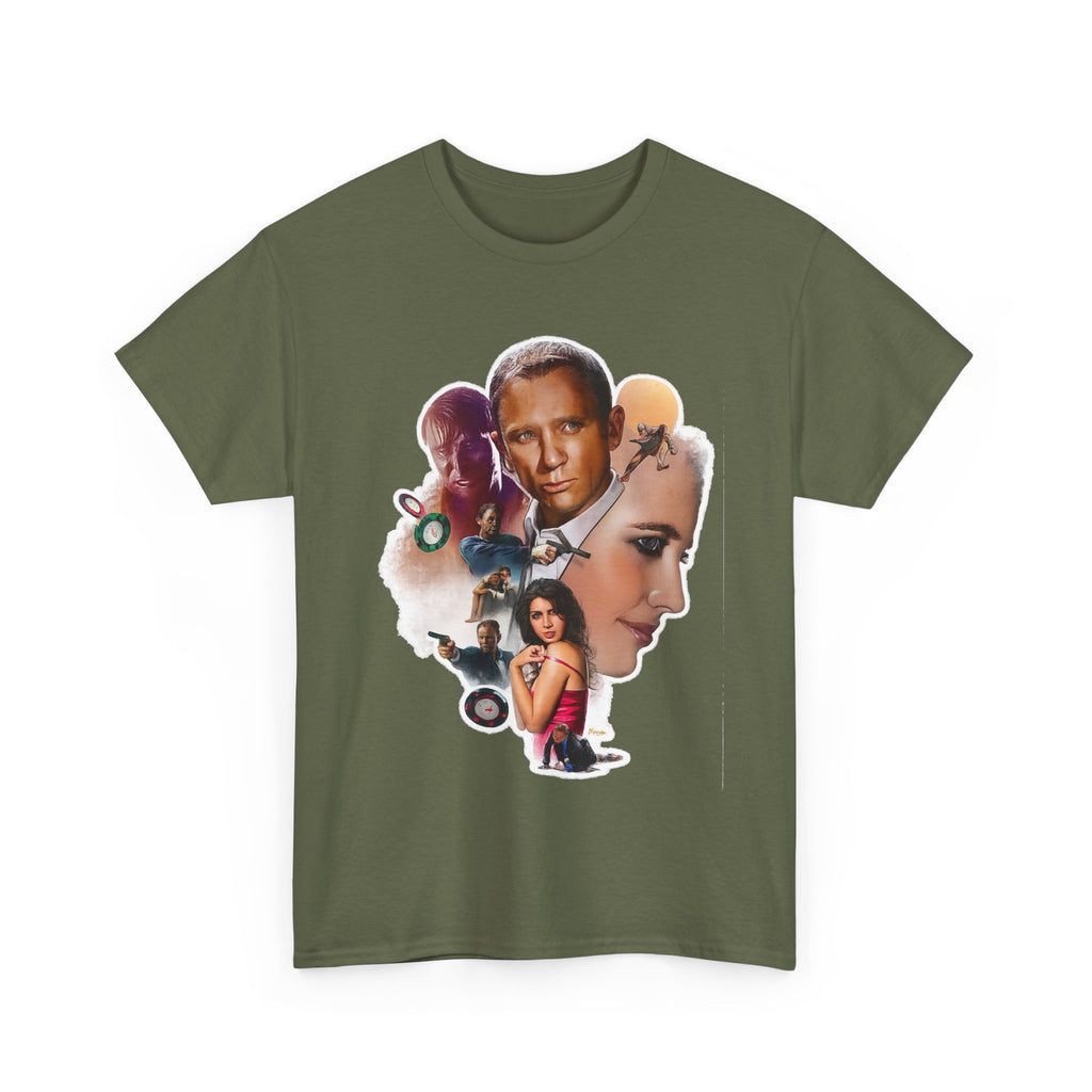 Jame Bond Movie Collage T‑Shirt — Vintage Film Noir Portrait Tee