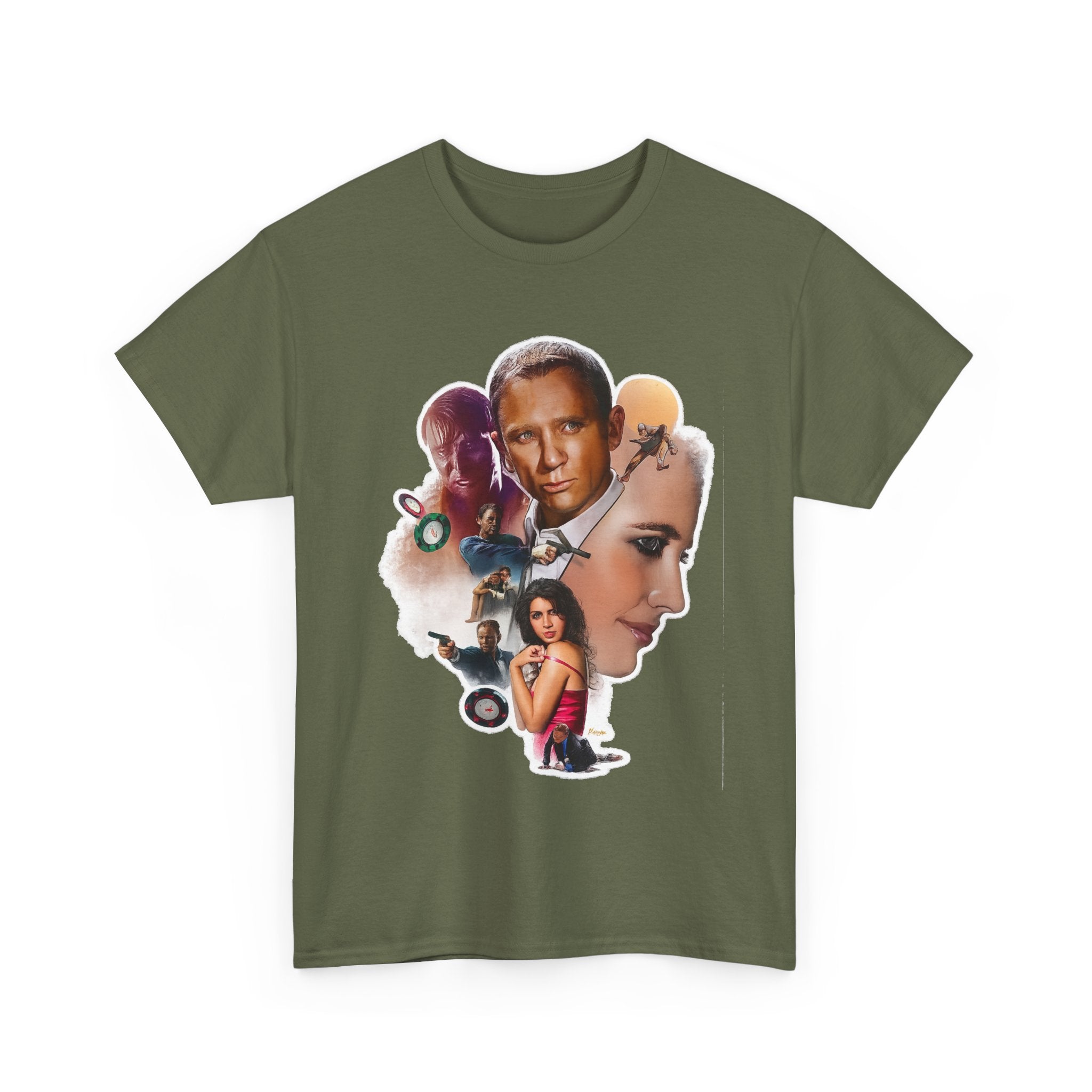 Jame Bond Movie Collage T‑Shirt — Vintage Film Noir Portrait Tee