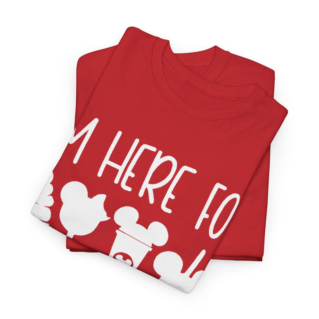 I'm here for the snacks Unisex Heavy Cotton Tee