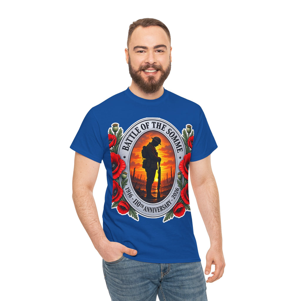 Battle of the Somme Memorial Cotton T-Shirt — 100th Anniversary Poppy Tribute
