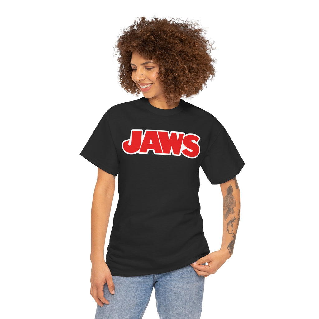 Jaws Logo Tee — Retro Red Movie Graphic T‑Shirt