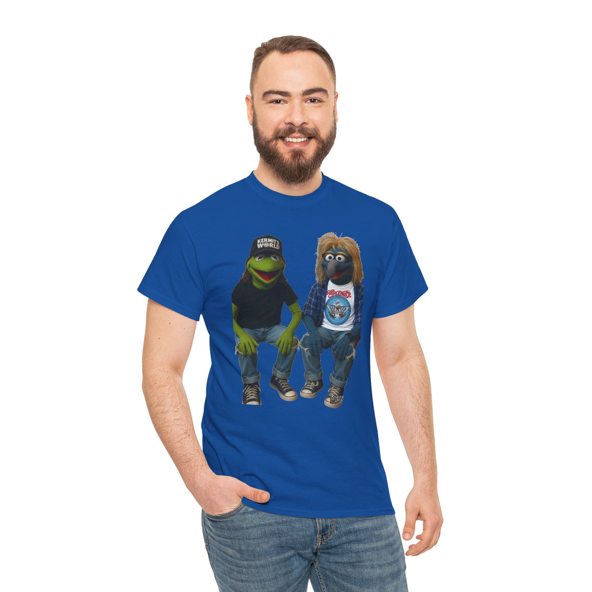 Kermit & Gonzo Waynes World Inspired Character Graphic T-Shirt