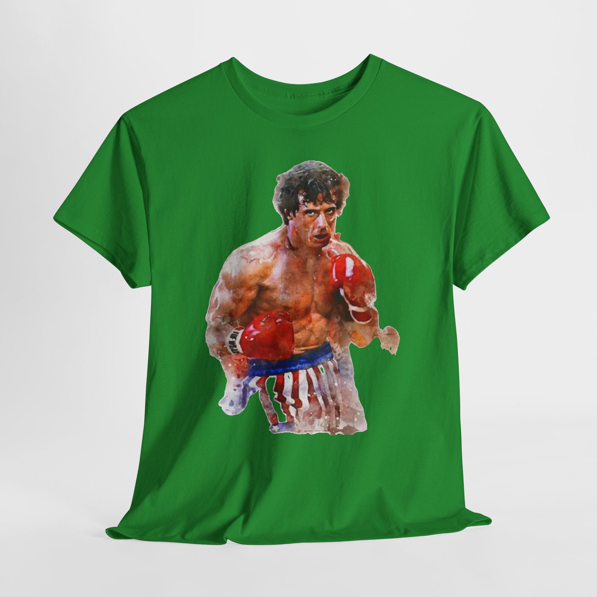 Boxer Rocky Painting T‑Shirt — Vintage American Flag Boxing Tee
