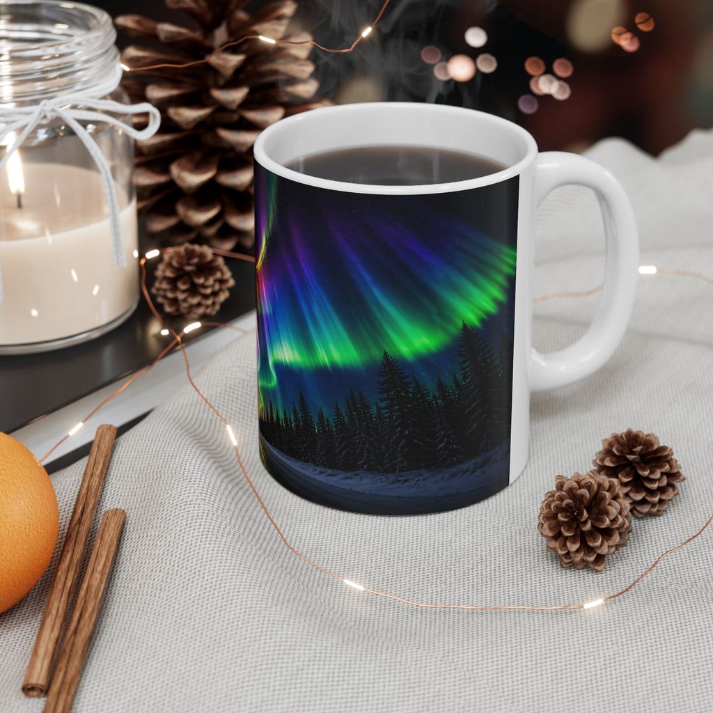 Aurora Borealis Coffee Mug — Northern Lights Ceramic Mug (11oz/15oz)