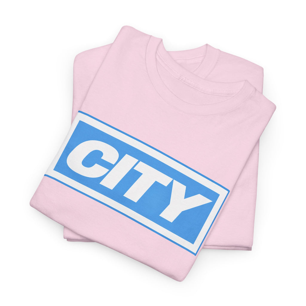 City Logo T-Shirt — Bold Blue Box Graphic Tee