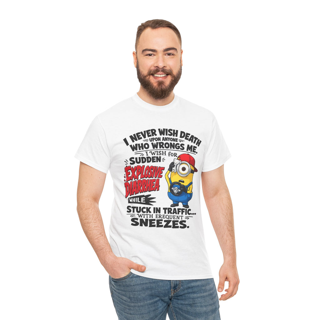 Funny Minion Traffic Tee — "Explosive Diarrhea" Humorous Graphic T-Shirt