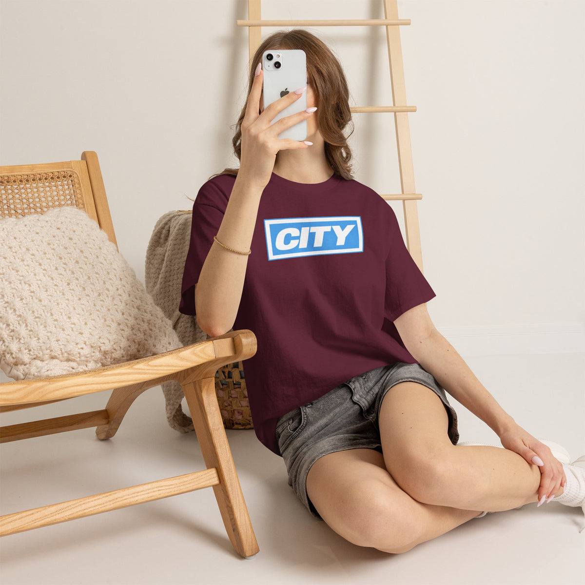 City Logo T-Shirt — Bold Blue Box Graphic Tee