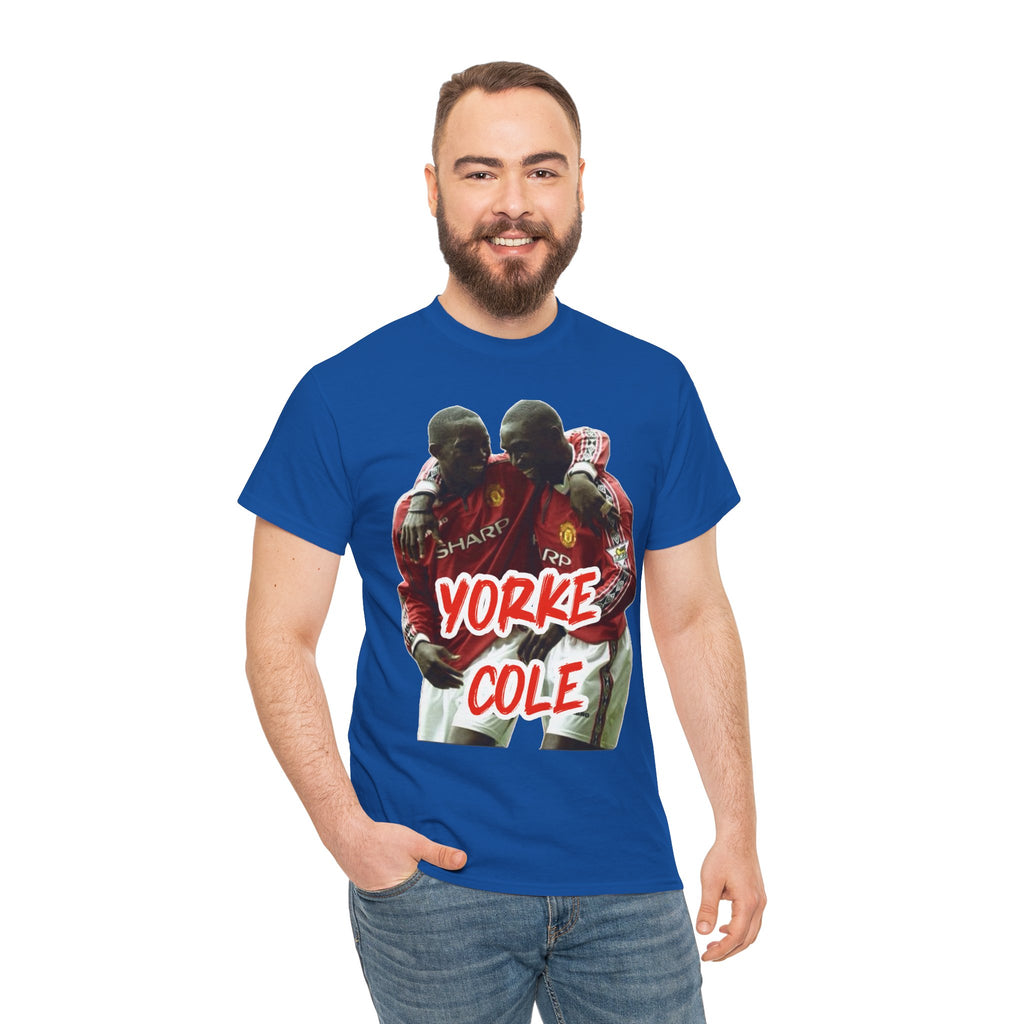 Yorke & Cole Manchester United Soccer Legends Graphic Tee — 'Yorke Cole' Retro Football Shirt