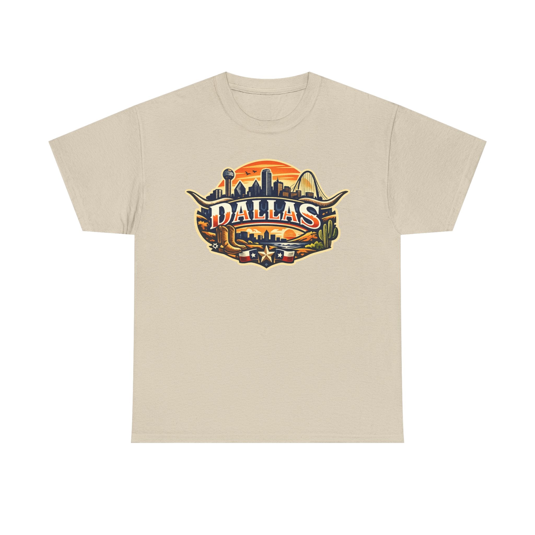 Dallas Skyline Retro Tee — Vintage Cityscape T‑Shirt with 'Dallas' Graphic