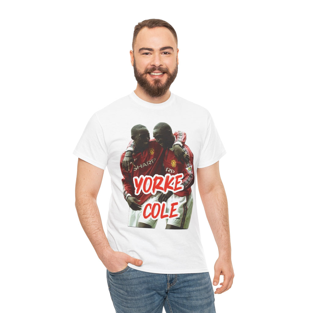 Yorke & Cole Manchester United Soccer Legends Graphic Tee — 'Yorke Cole' Retro Football Shirt