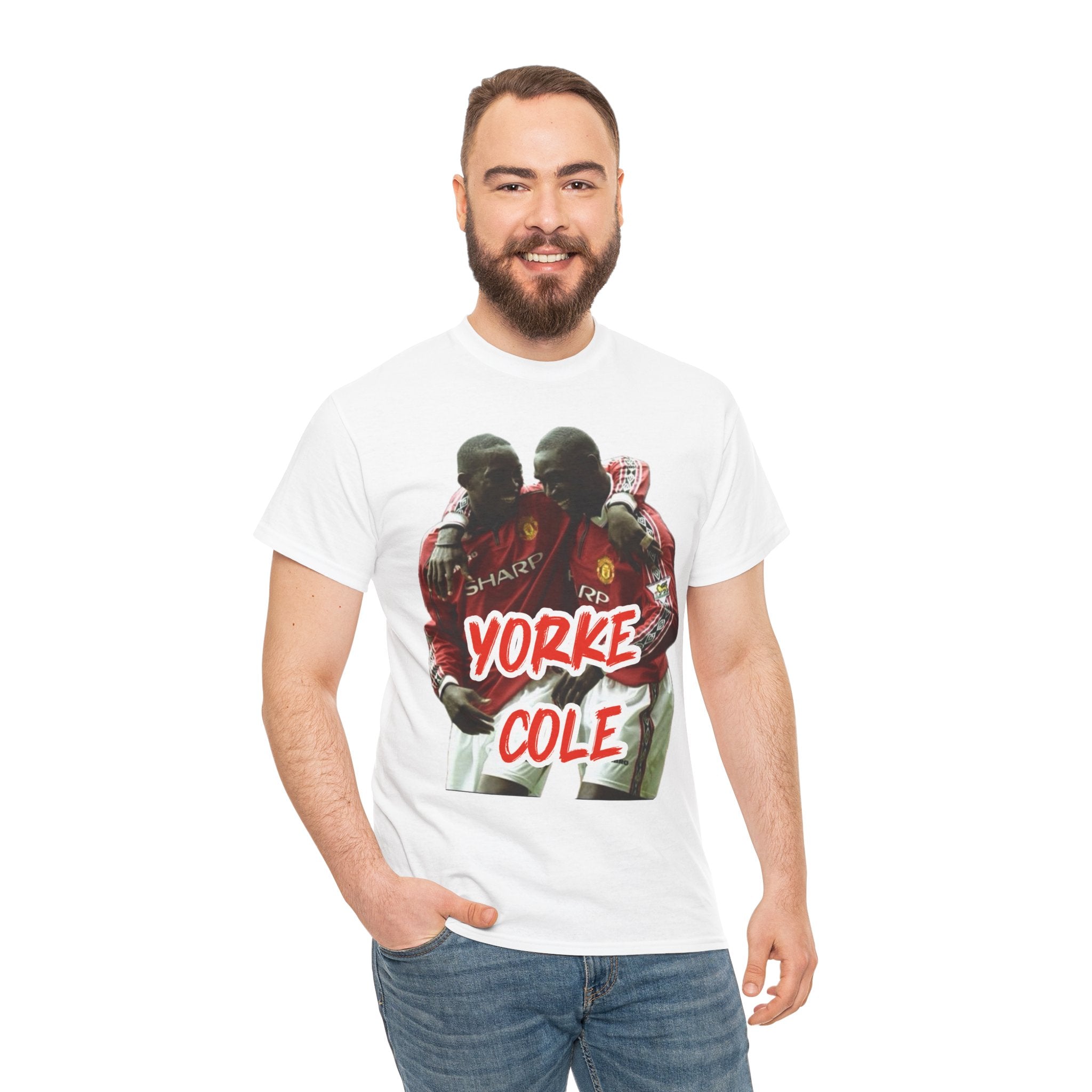 Yorke & Cole Manchester United Soccer Legends Graphic Tee — 'Yorke Cole' Retro Football Shirt