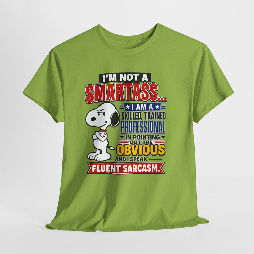Snoopy Sarcasm T-Shirt – “I’m Not a Smartass… I Speak Fluent Sarcasm” Graphic Tee