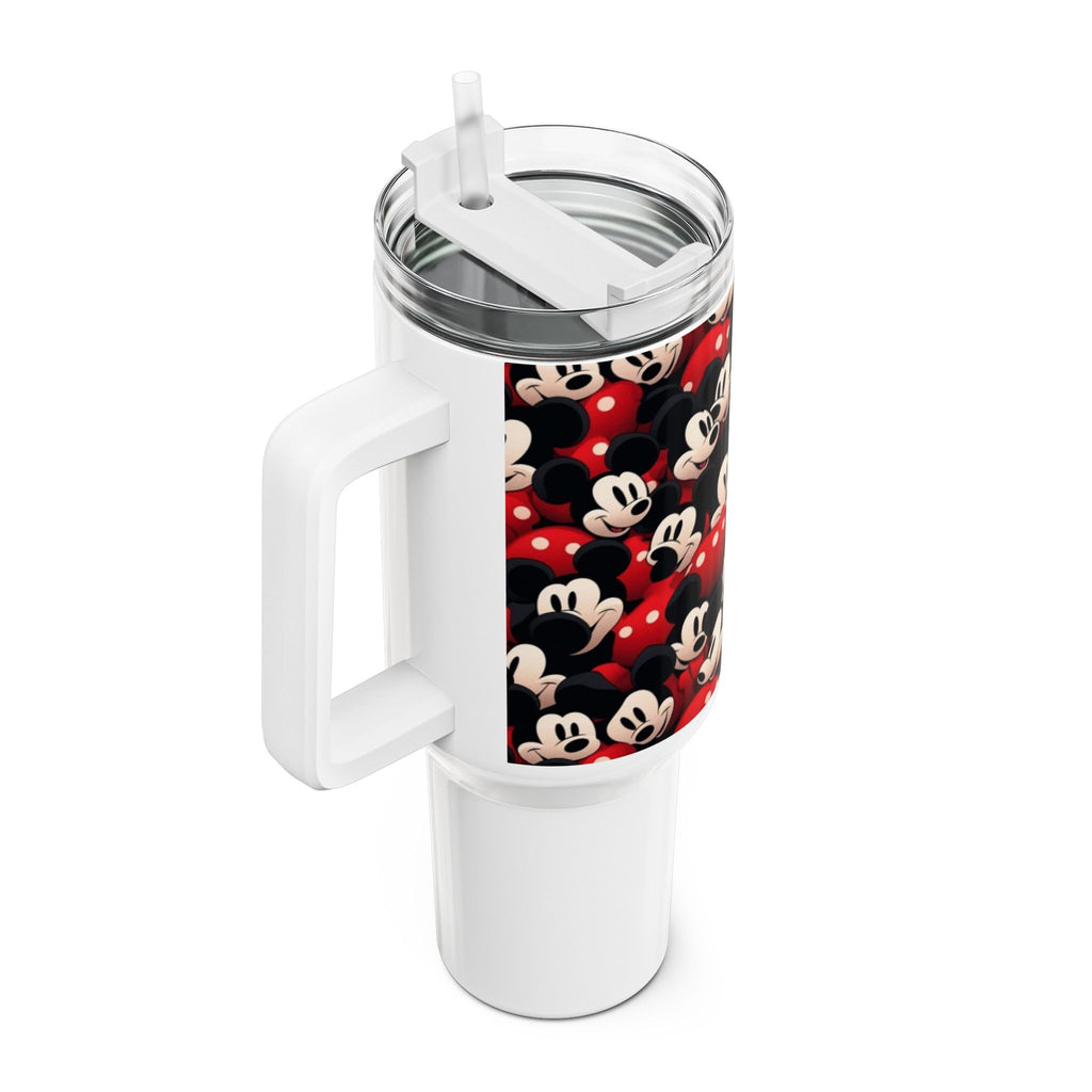 40oz Mickey Mouse Pattern Tumbler — Retro Cartoon Stainless Travel Cup