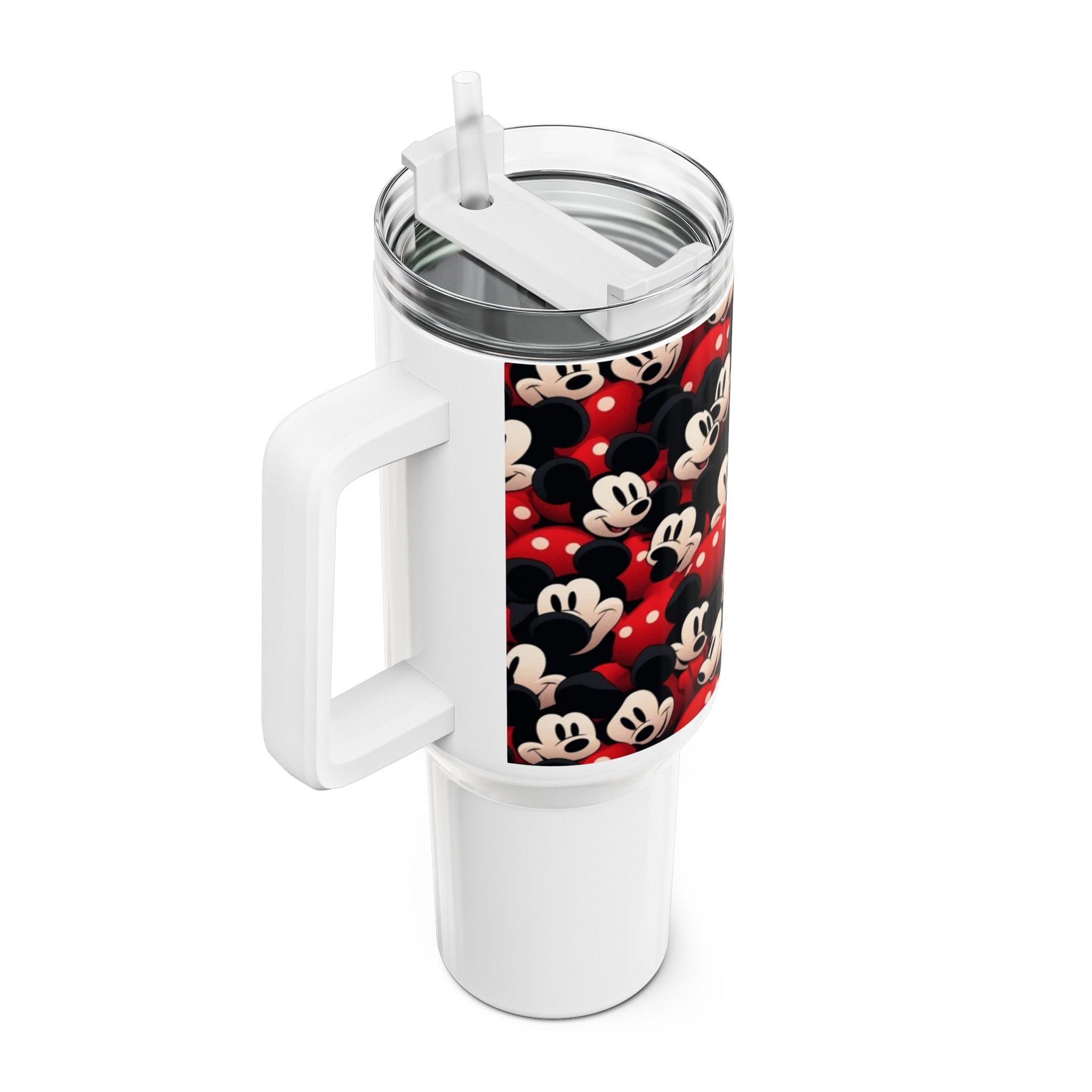 40oz Mickey Mouse Pattern Tumbler — Retro Cartoon Stainless Travel Cup