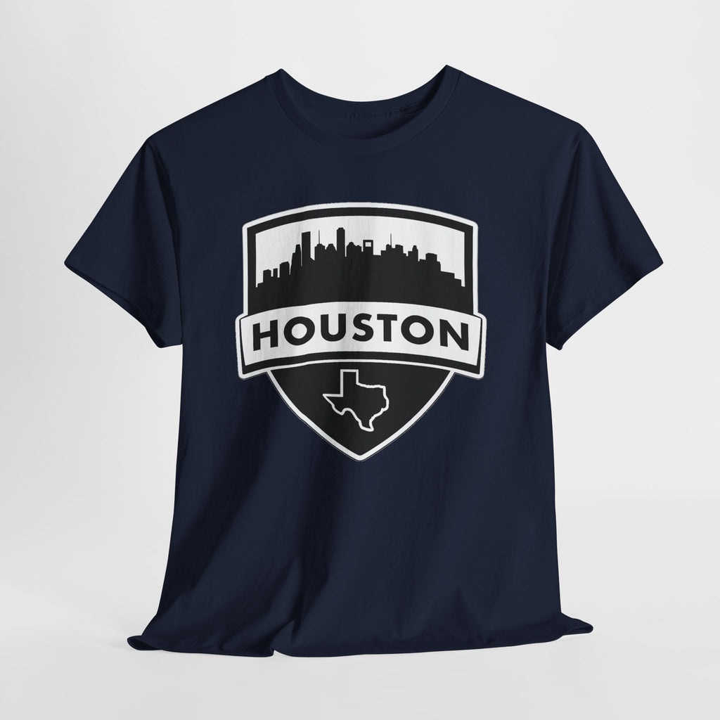 Houston Skyline Shield T-Shirt — Texas Outline City Pride Tee