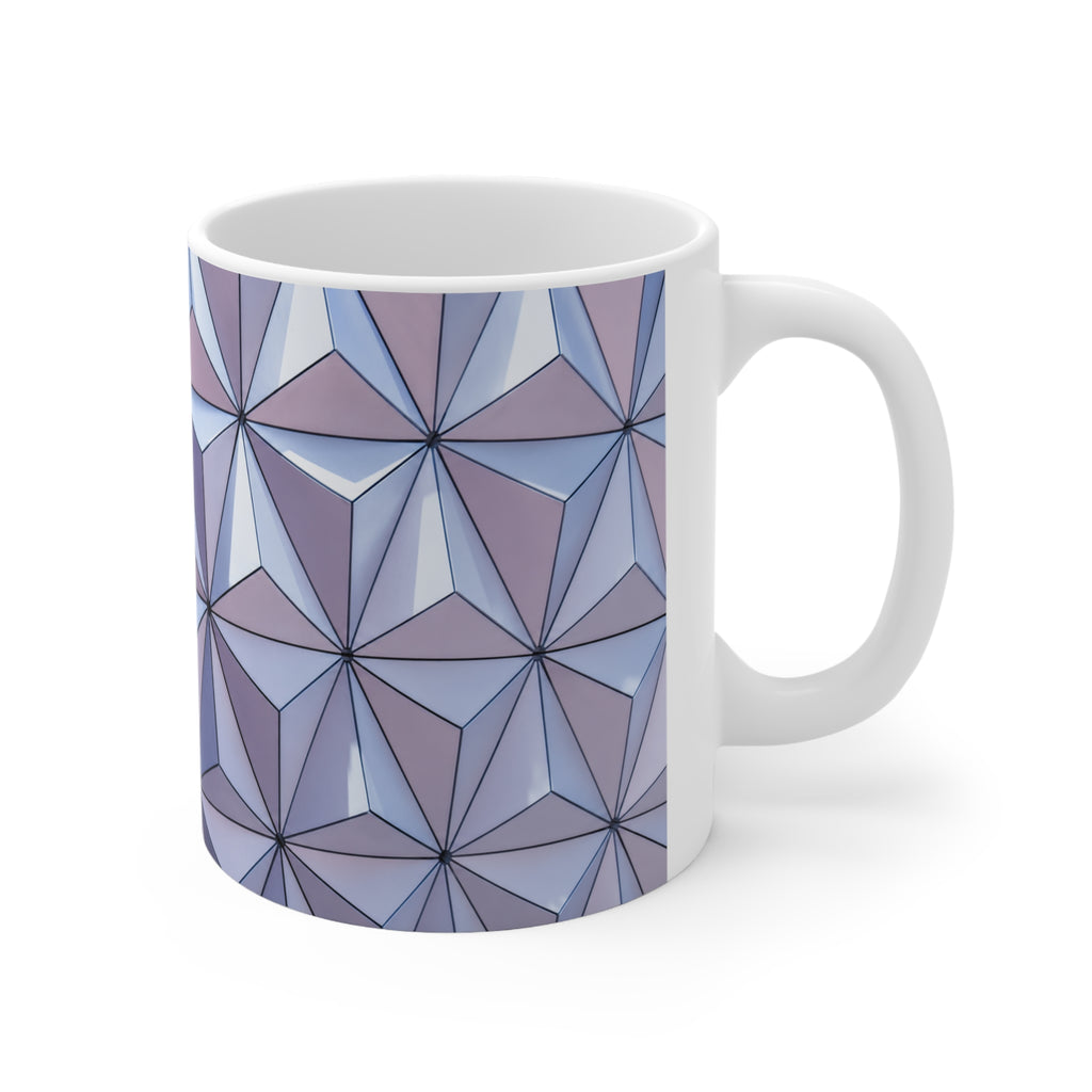 Epcot Geometric Prism Ceramic Mug — Purple Blue Patterned Coffee Cup (11oz & 15oz)