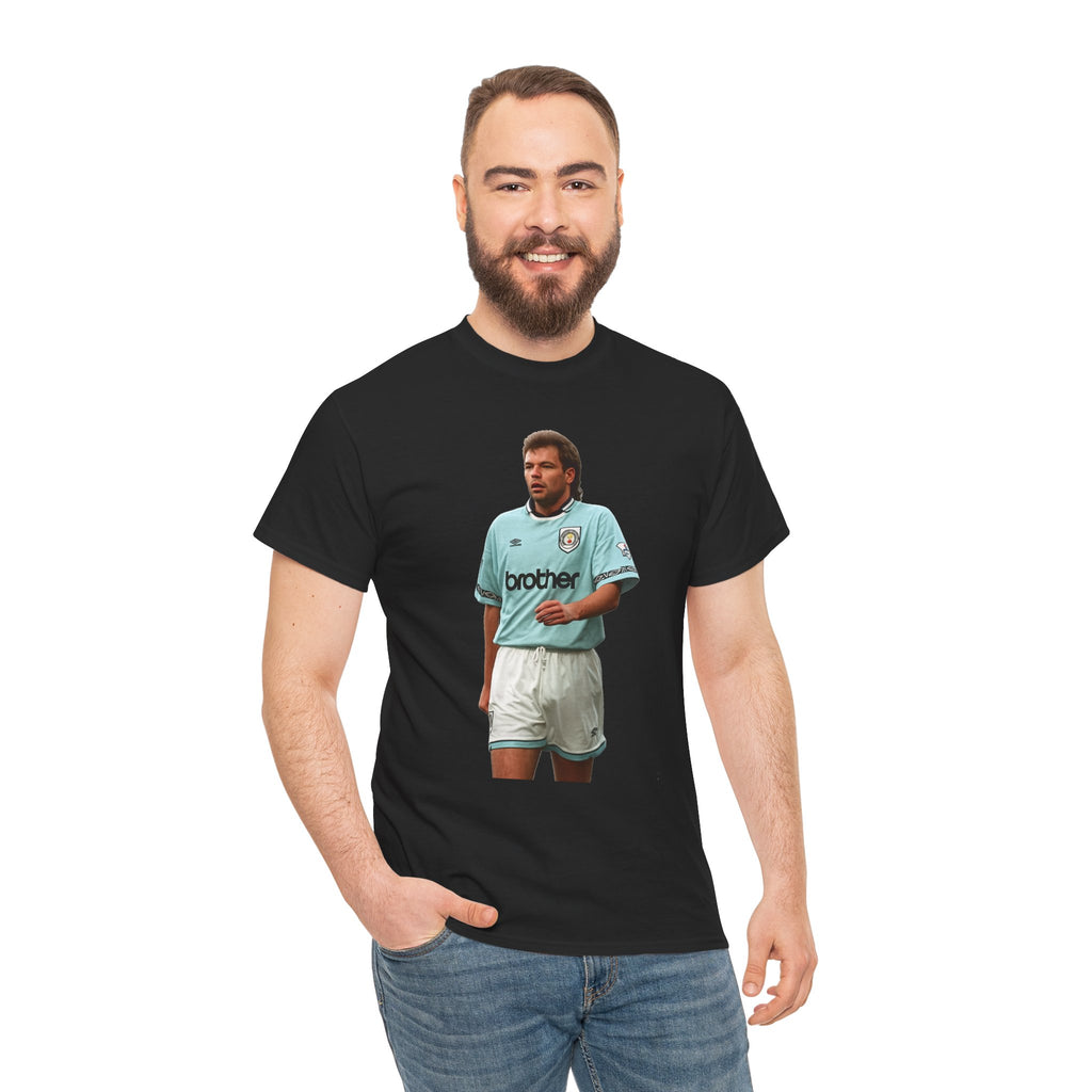 Uwe Rosler Manchester City Legend Graphic Tee - Retro Football Kit Print