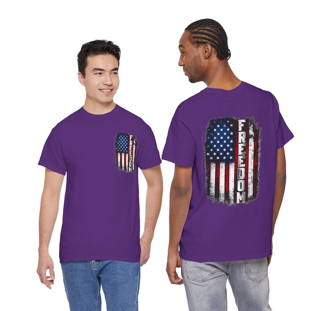 Freedom American Flag T-Shirt — Distressed USA Patriotic Tee