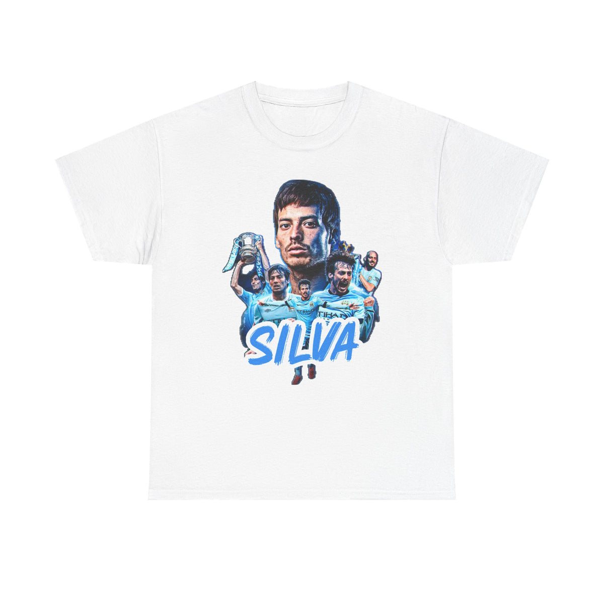 David Silva Manchester City Soccer Tee — Classic Player Portrait Football Shirt