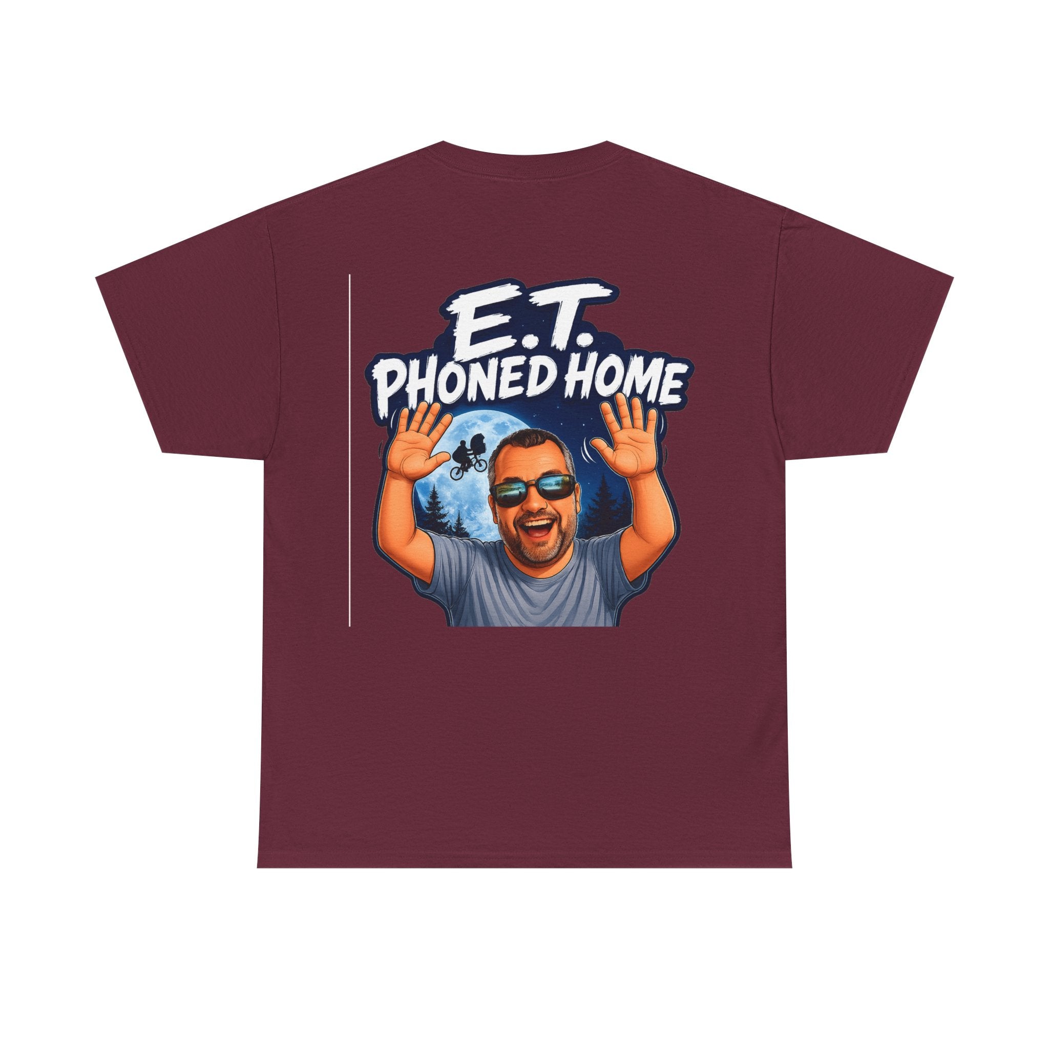 Graphic Tee — "E.T. Phoned Home" Smiling Guy Retro Design