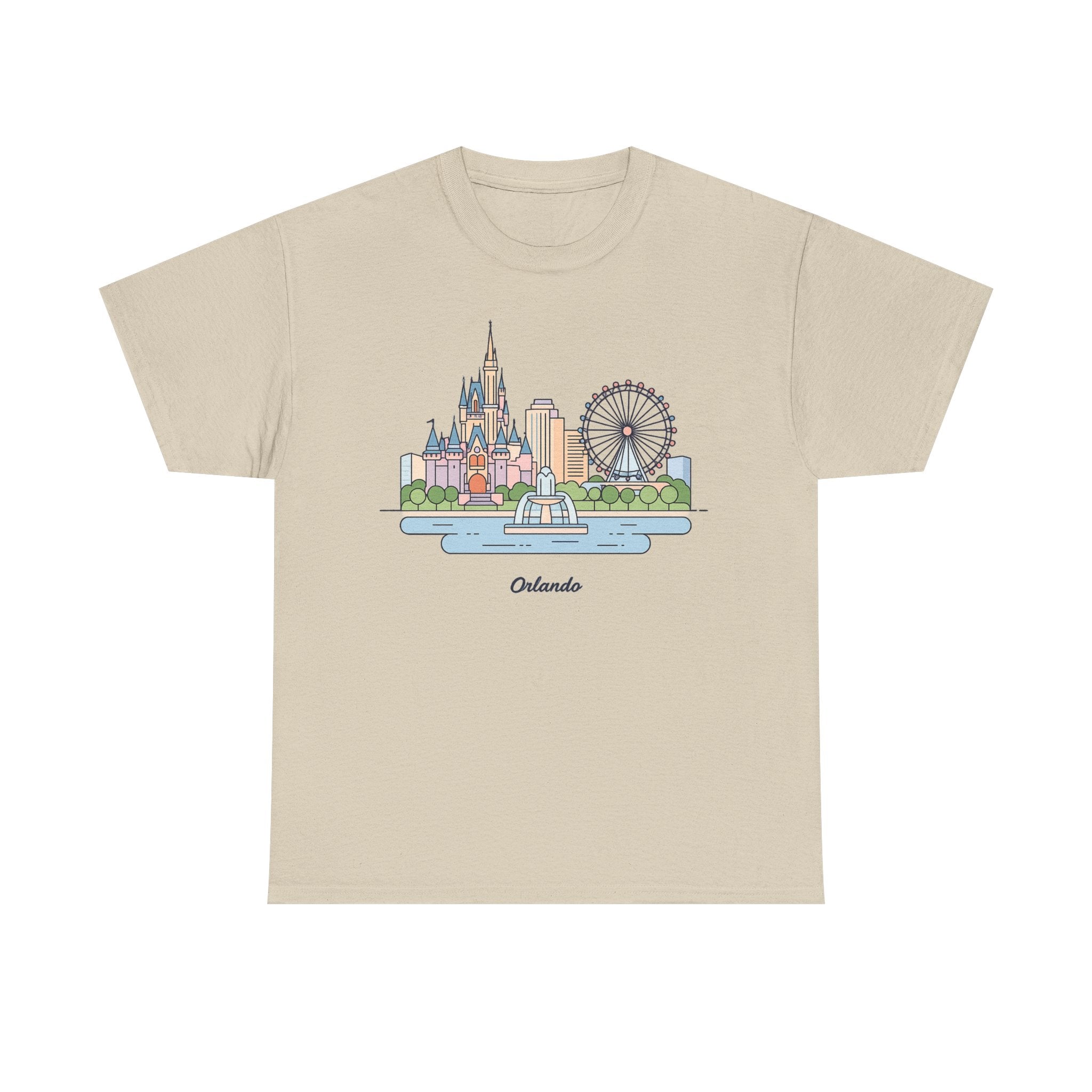 Orlando Skyline T-Shirt — Cute Cityscape Graphic Tee with 'Orlando' Text