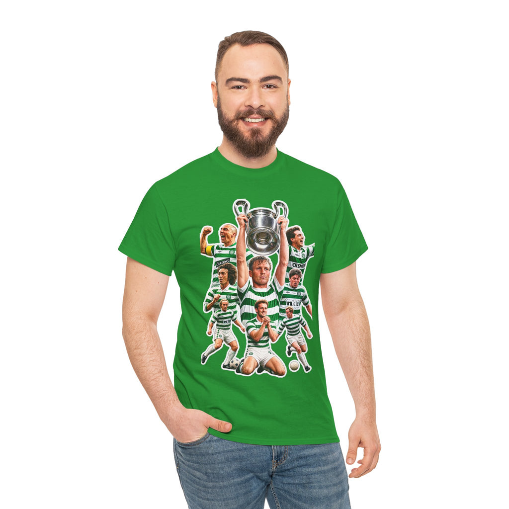 Celtic Champions Vintage Football T-Shirt – Hoops Trophy Collage Tee